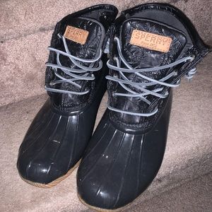 Saltwater Quilted Nylon Duck Boot Dark Grey